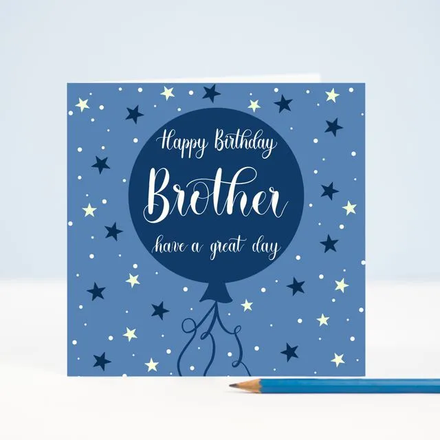 Hand Lettered Brother Birthday Card