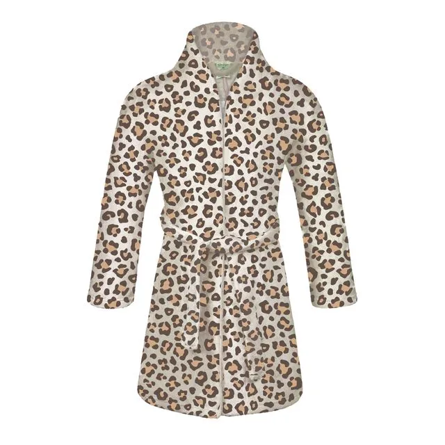 Bathrobes For Girls Ultra Soft Fleece Girls Robe - Cheetah