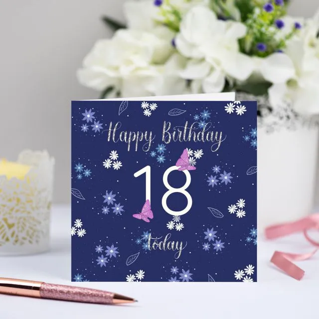Pretty Floral 18th Birthday Card