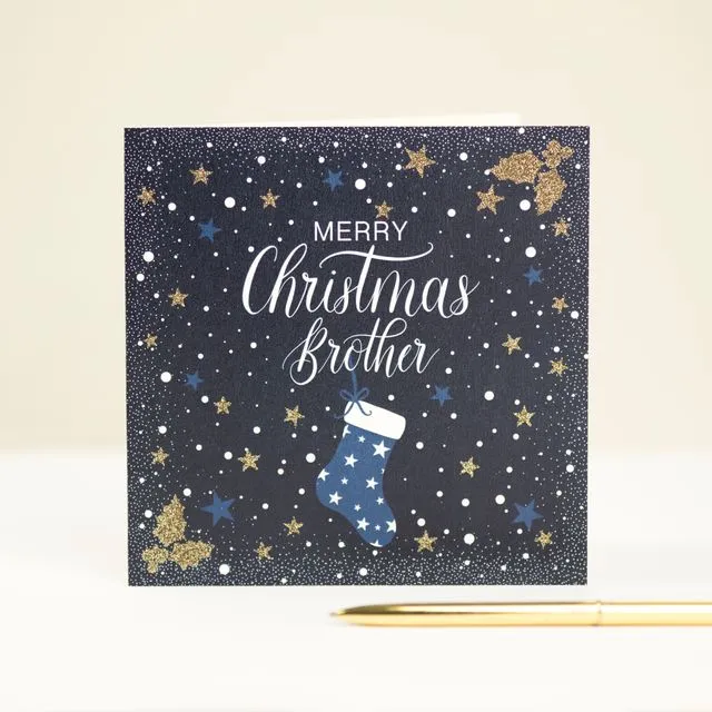 Glitter Christmas Card for Brother