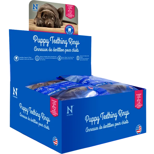 N-Bone PUPPY TEETHING RINGS® G/F - BLUEBERRY & BBQ Flavor