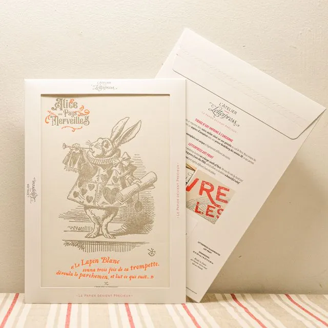 Art Print White Rabbit with Trumpet (Alice in Wonderland)