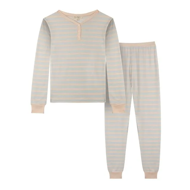 Girls' Pajama Set With Blanket Fleece Girls Pjs Gift Set - Stripes