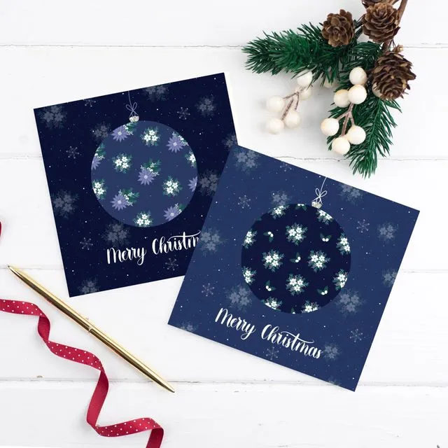 Floral Merry Christmas Pack of 6 Cards