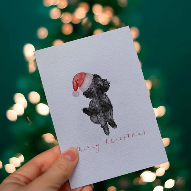 Jolly Poodle Christmas Card