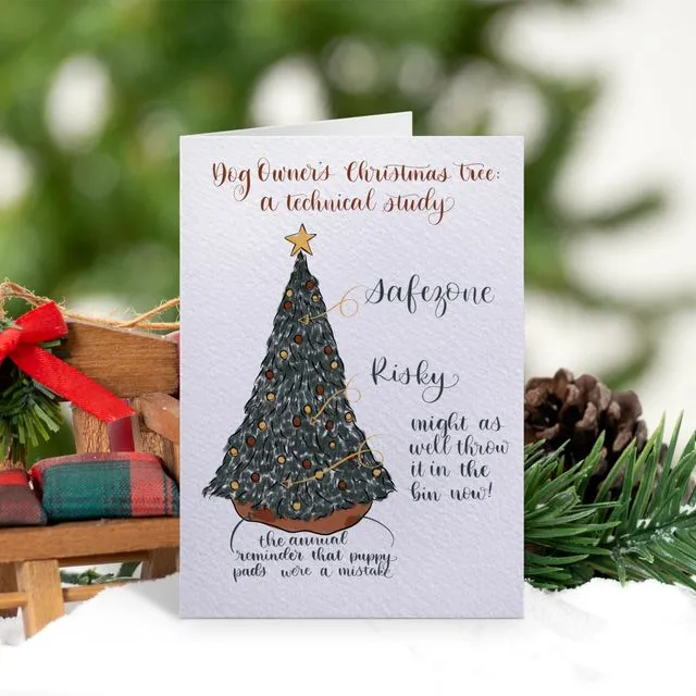 Dog Owner's Christmas Tree Card