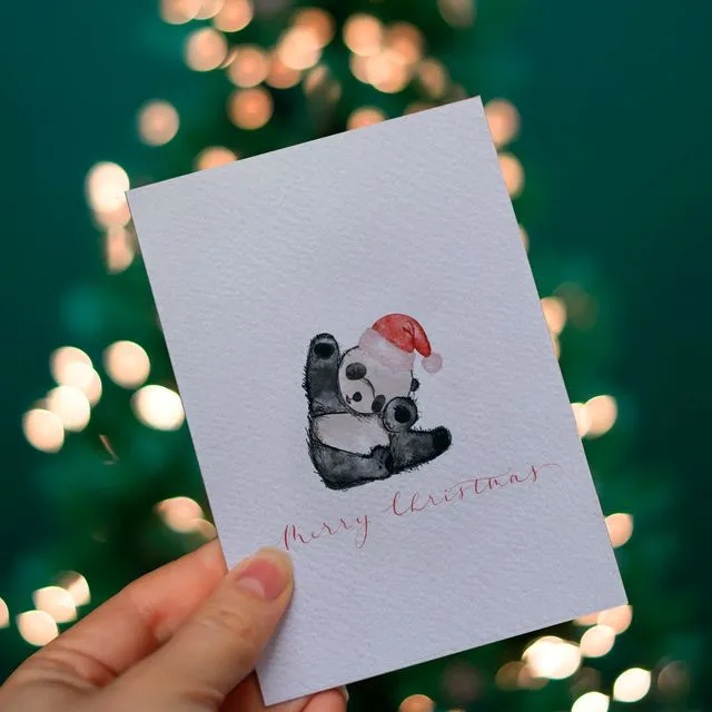 Jolly Panda Christmas Card