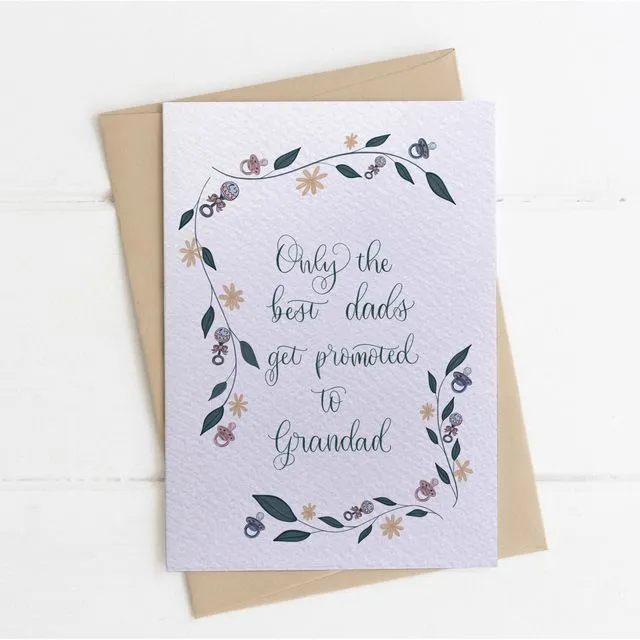 Dad to Grandad Baby Announcement Card