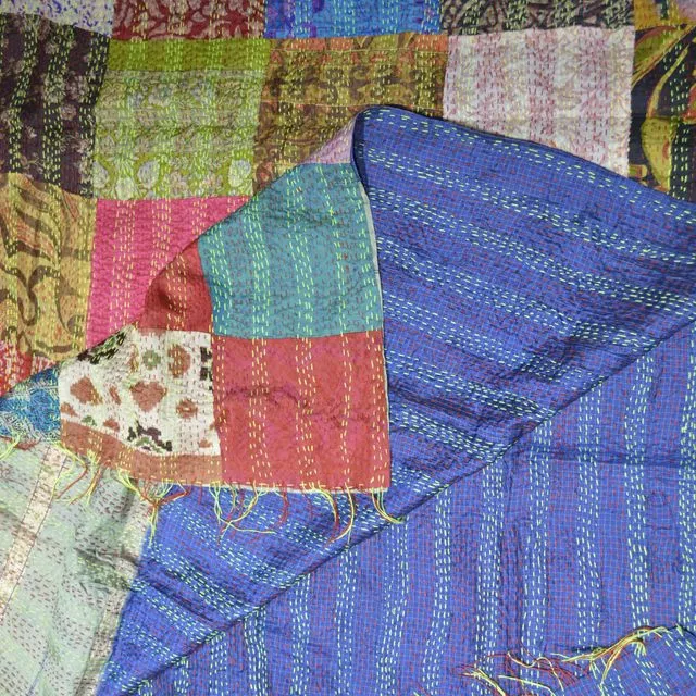 Hand Stitched Silk Blanket for Mothers Day Gift - Shanti