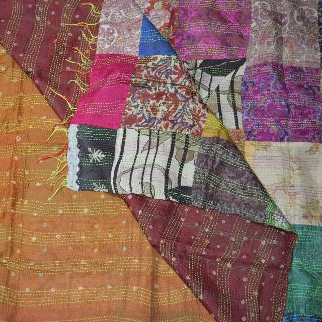 Hand Stitched Silk Blanket for Mothers Day Gift - Karuna