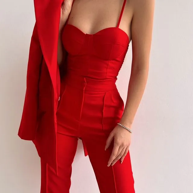 Bella Elegant Three Piece Suit (Red)