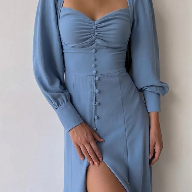 Cassie Lantern Dress (Blue)