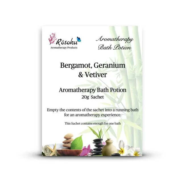 Bergamot, Geranium and Vetiver Bath Potion Sachet