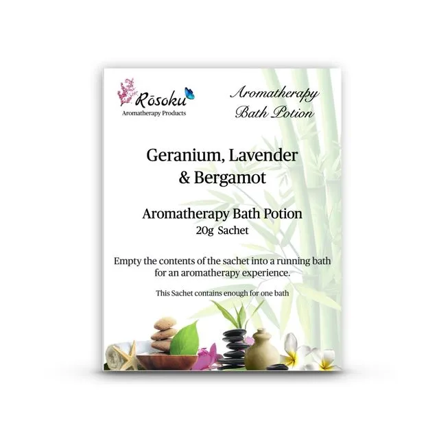 Geranium, Lavender and Bergamot Bath Potion Sachet (20g)