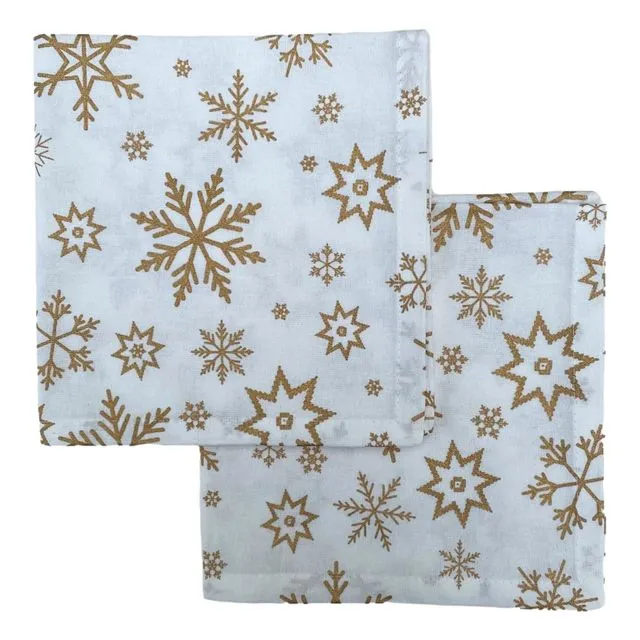 Christmas Gold Snowflakes Napkins pack 4