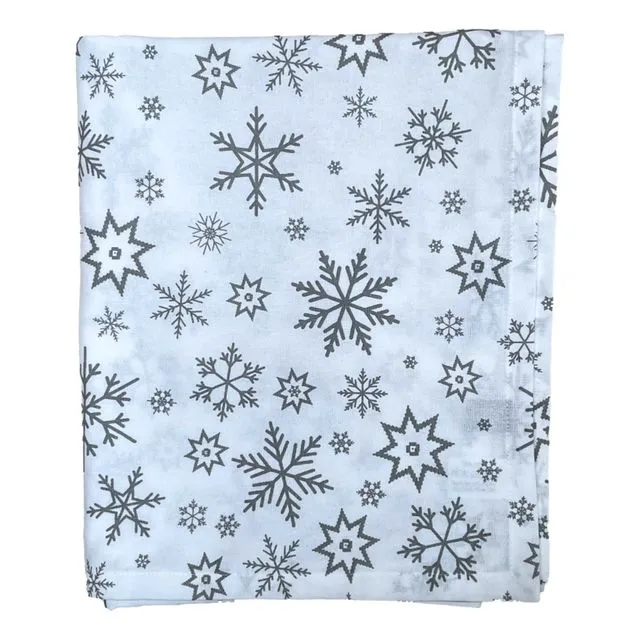 Christmas Silver Snowflakes Tablecloth