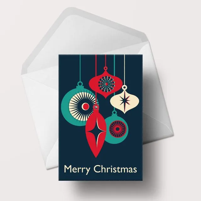 Baubles Christmas card