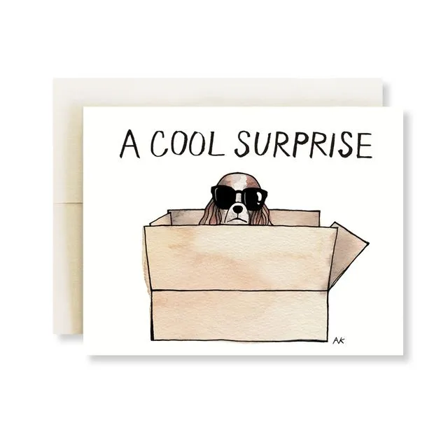 Cavalier King Charles Spaniel Dog Surprise Greeting Card