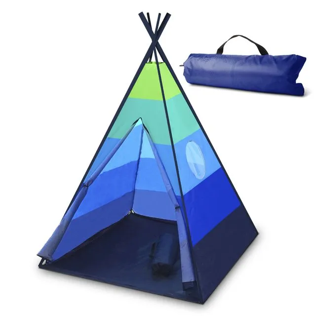 USA Toyz Happy Hut Teepee Tent for Kids(Blue)