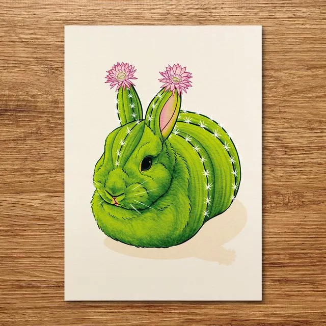 Postcard "Cactus bunny"