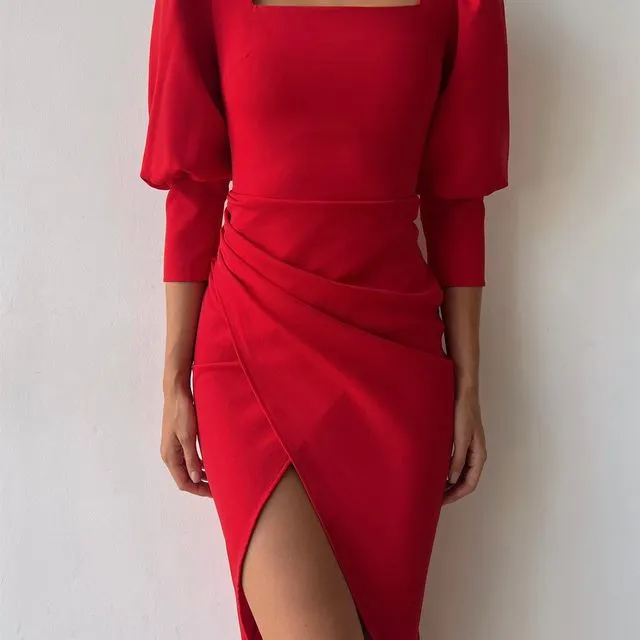 Miranda Smart Pencil Dress (Red)