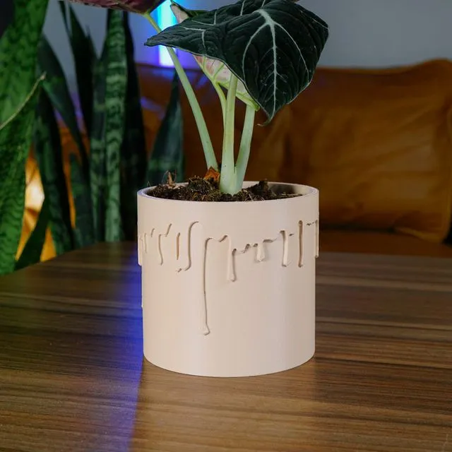 Drip Pot, 4 Inch Indoor Planter, 3D Printed Pots