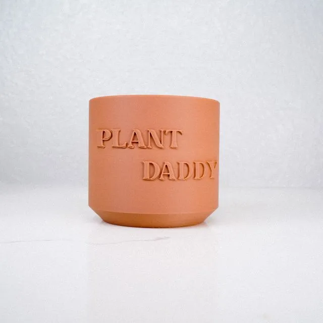 Plant Daddy Planter, 4 Inch Houseplant Pot, 3D Printed Indoor Planter