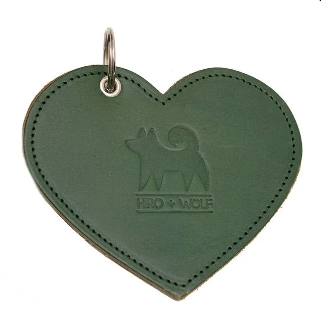 Poo Pouch Heart 'Green Leather'
