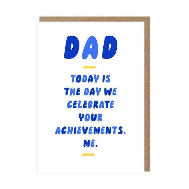Dad Achievements Funny Father's Day Card Pack of 6