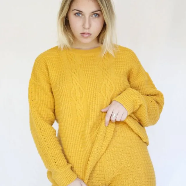 Anna wool top and bottom Yellow - Black