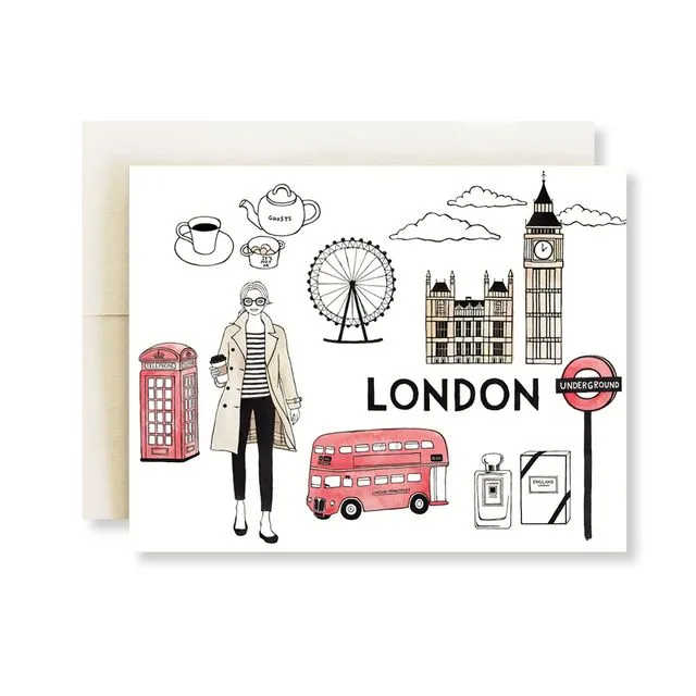 London City Illustration Greeting Card