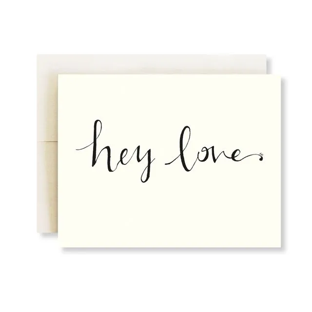 Hey Love Simple Calligraphy Love Card