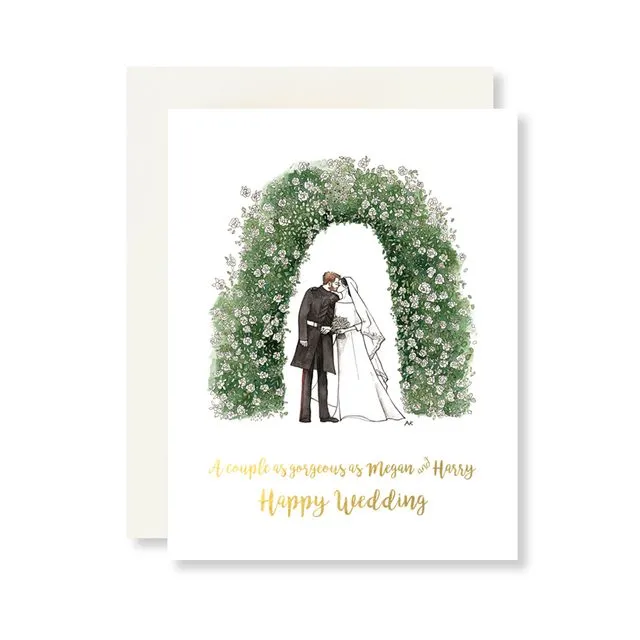 Megan & Harry Royal Wedding Card, Gold Foil Stamping