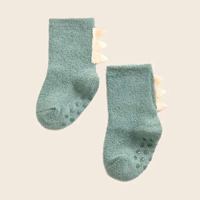 Little Dino Socks - sage green