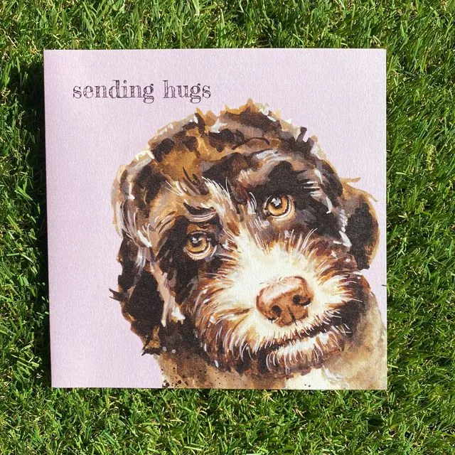 Sending Hugs Colour Pop dog greeting card