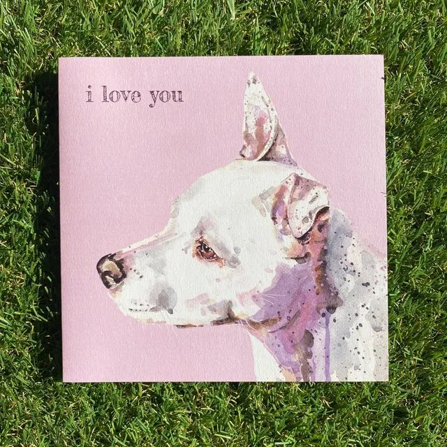 I Love You Colour Pop Dog greeting card