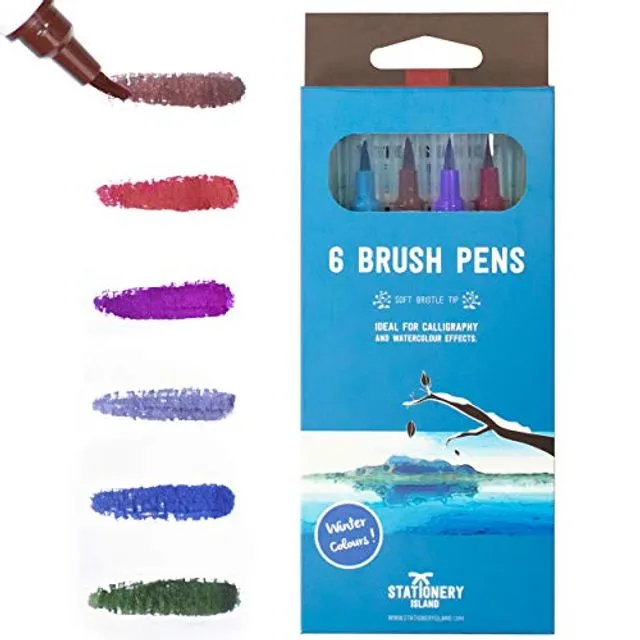 Winter Colours Brush Pens - Pack of 6