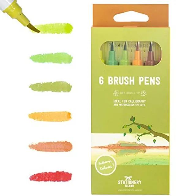 Autumn Colours Brush Pens - Pack of 6
