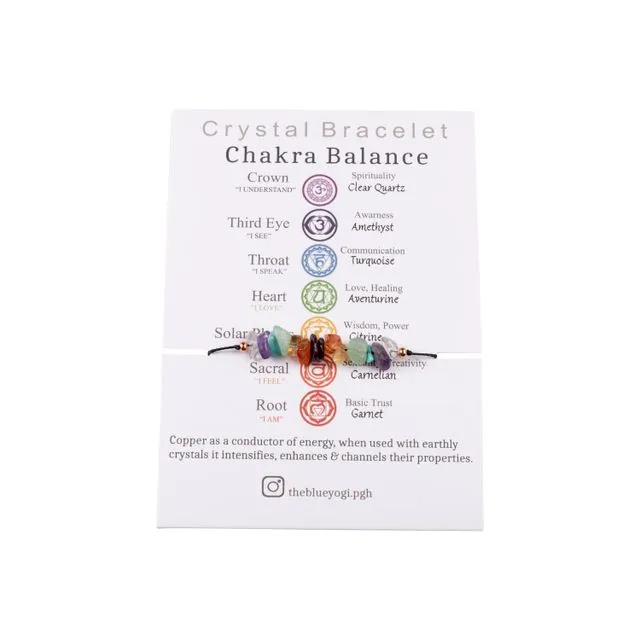 Chakra Balance Wish Bracelet with an affirmation