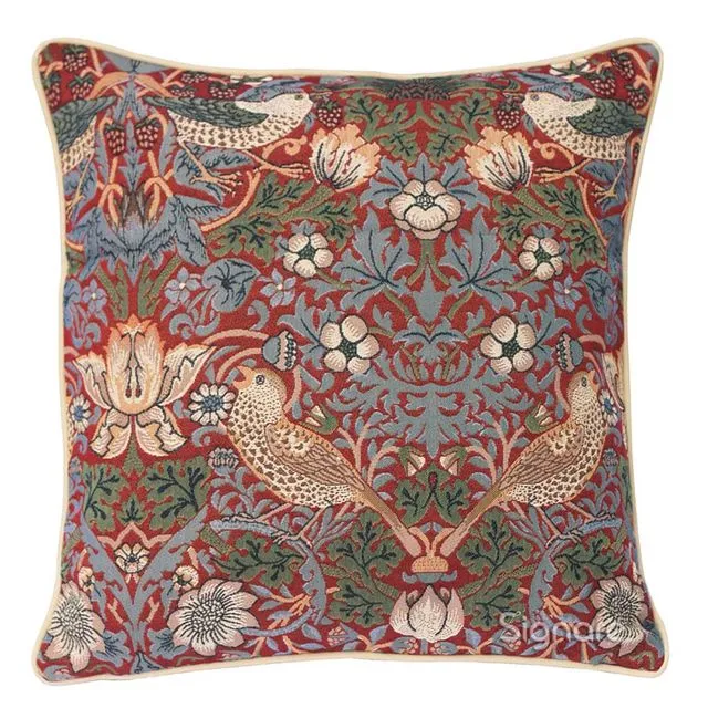 William Morris Strawberry Thief Red - Cushion Cover