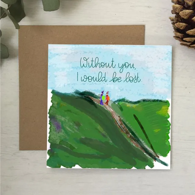 Without you I would be lost greeting card