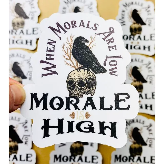 Morals Are Low, Morale is High Sticker for Police K9 Handler, Military K9, Army, K9 Unit, Law Enforcement