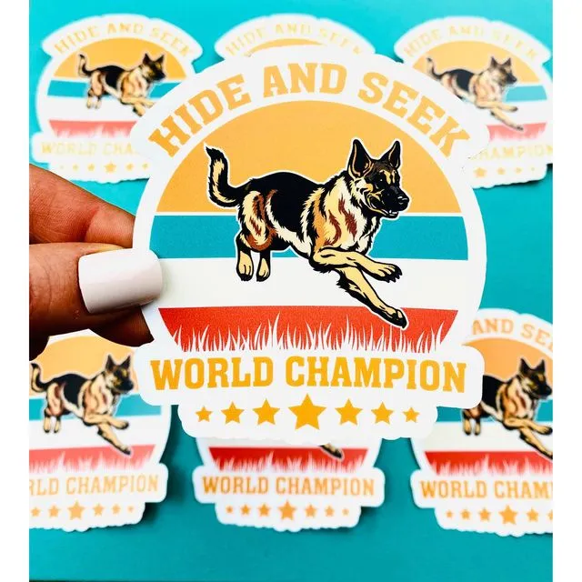 Funny K9 Sticker German Shephed Paws Sticker Cute GSD Dog Decal for Car, Hydroflask, Schutzhund, World Champion