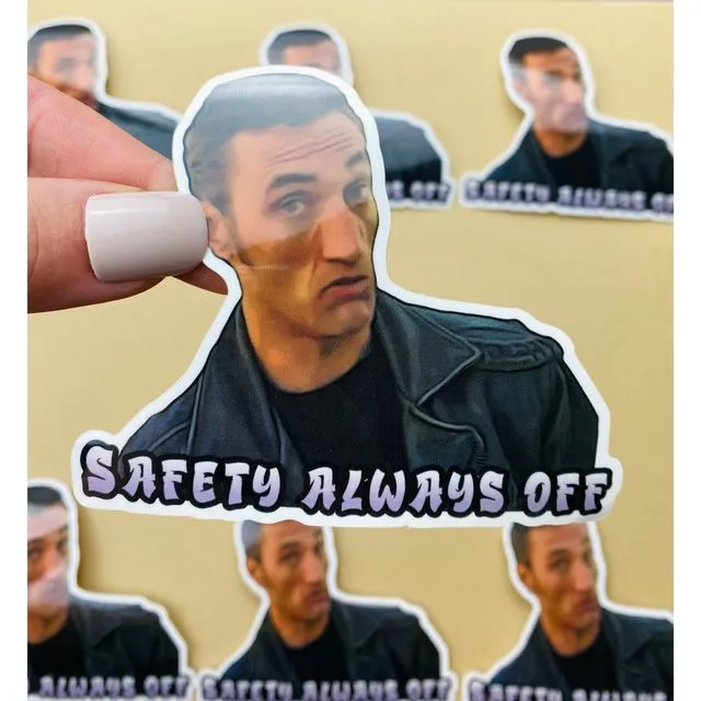 Trailer Park Boys Cyrus Sticker | Officially Licensed Trailer Park Boys Sticker | Cyrus Sticker Trailer Park Boys Merch | Safety Always Off