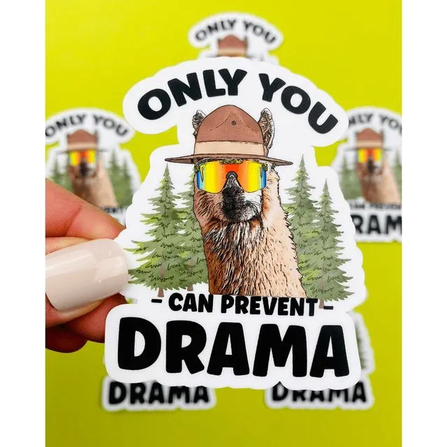 Llama Drama Sticker Only You Can Prevent Drama Sticker for Office Politics Sticker for School No Llama Drama Stickers