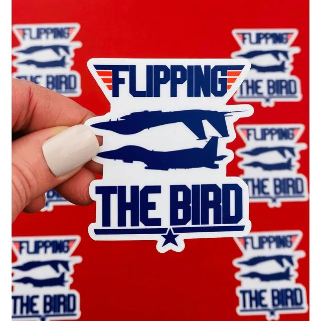 Funny Aviation Sticker - Flipping the Bird Sticker for Pilots, Jet, Aviator, Military Pilot, Air Force