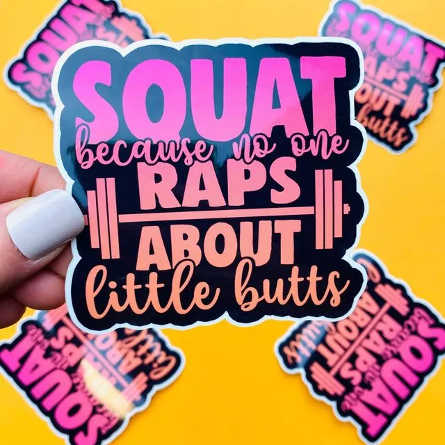 Gym Sticker Funny Workout Sticker for Water Bottle, Gym Motivation Sticker, Weightlifting Sticker, Squats Sticker, Big Butts Sticker