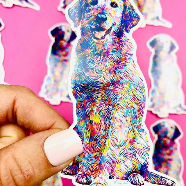 Labrador Retriever Sticker Colorful Abstract Cute Labrador Retriever Dog Decal for Car, Hydroflask, Gifts Under 5 for Labrador Owner Mom