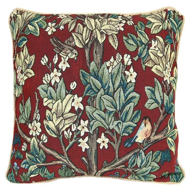 William Morris Tree of Life Red - Cushion Cover