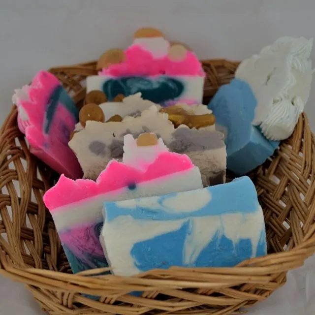 Get on your Soap Box! 200g Handmade Soap Seconds in a Gift Box, Various Fragrances, Violet, Fig, Rose, Mixed Soap Box, Oops Soap, Soap Ends
